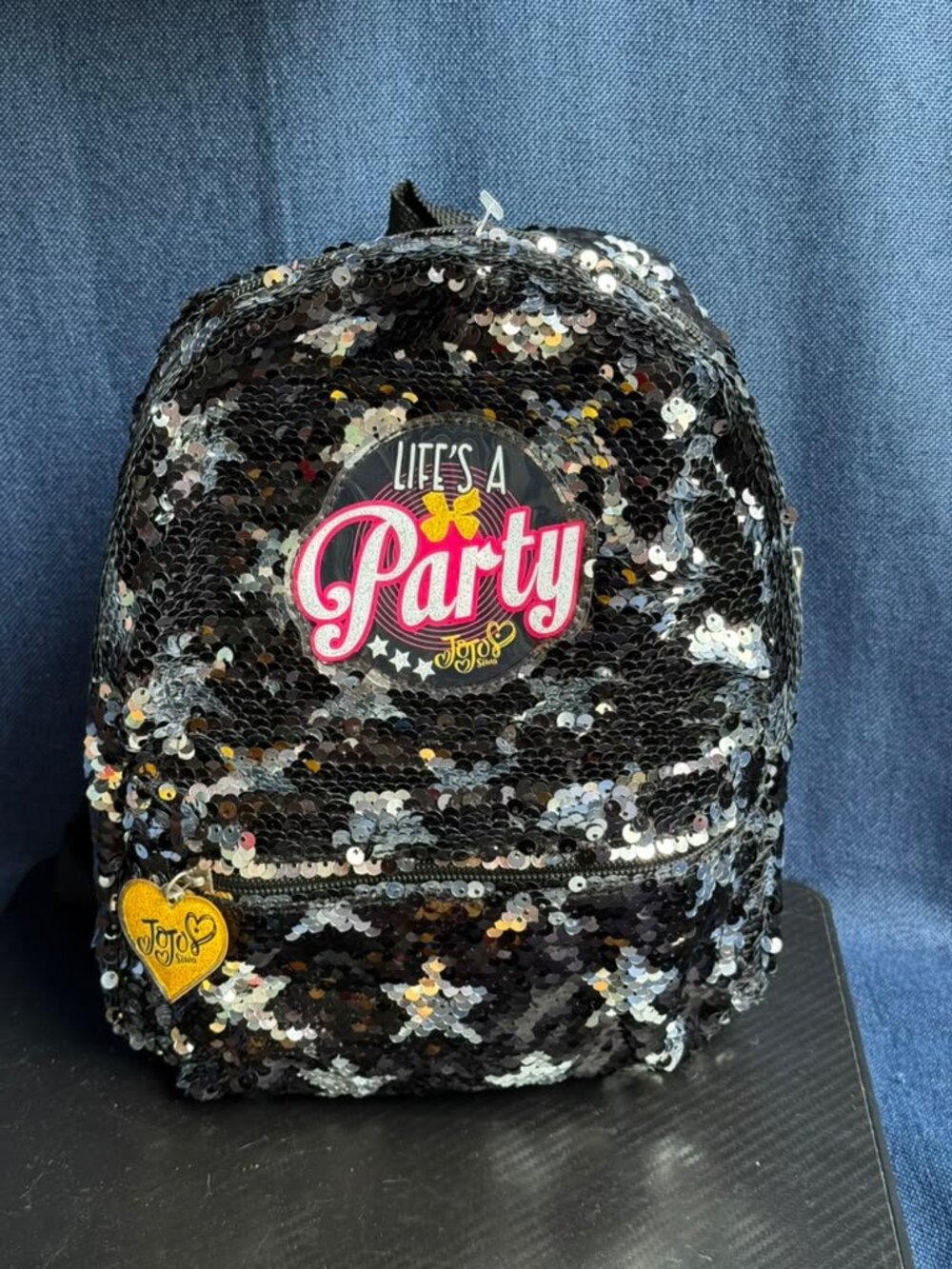 2019 JoJo Siwa Lifes A Party Mini Backpack Flip Sequins Black Silver Target Cap